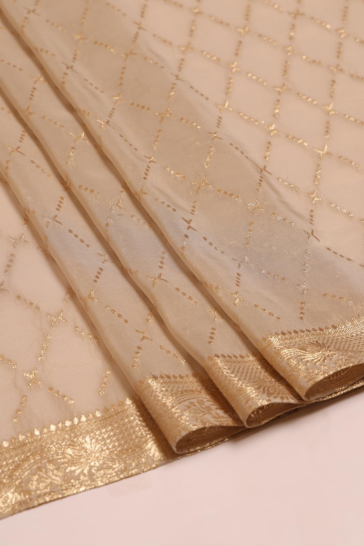 Soch Womens Beige Tissue Floral Zari Embroidered Salwar Suit With Sequins