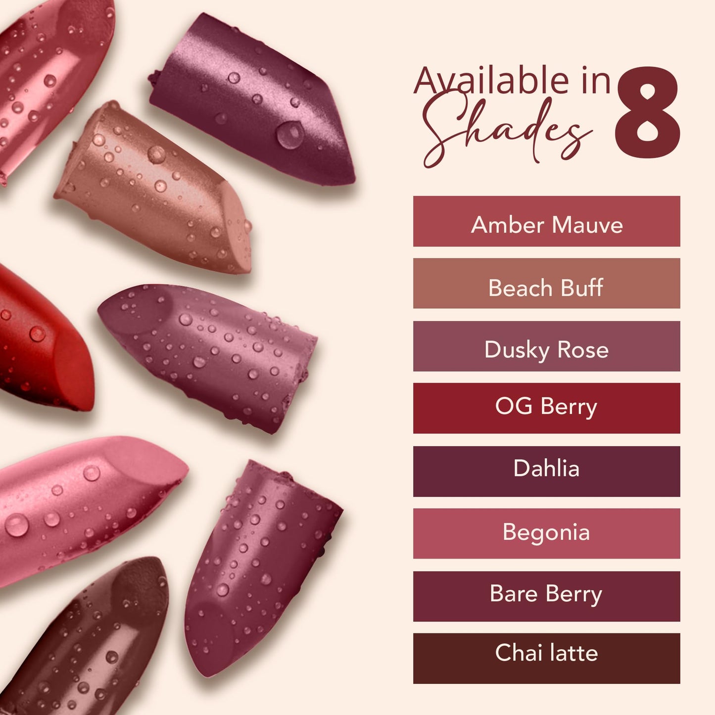 Carlton London Creamy Matte Stardust Bullet Long Stay Lipstick |Enriched with Vitamin E, Castor oil | Intense Colour, Moisturised Lips, Smooth & Light |Upto 8 hrs- 4Gm. (chai latte)