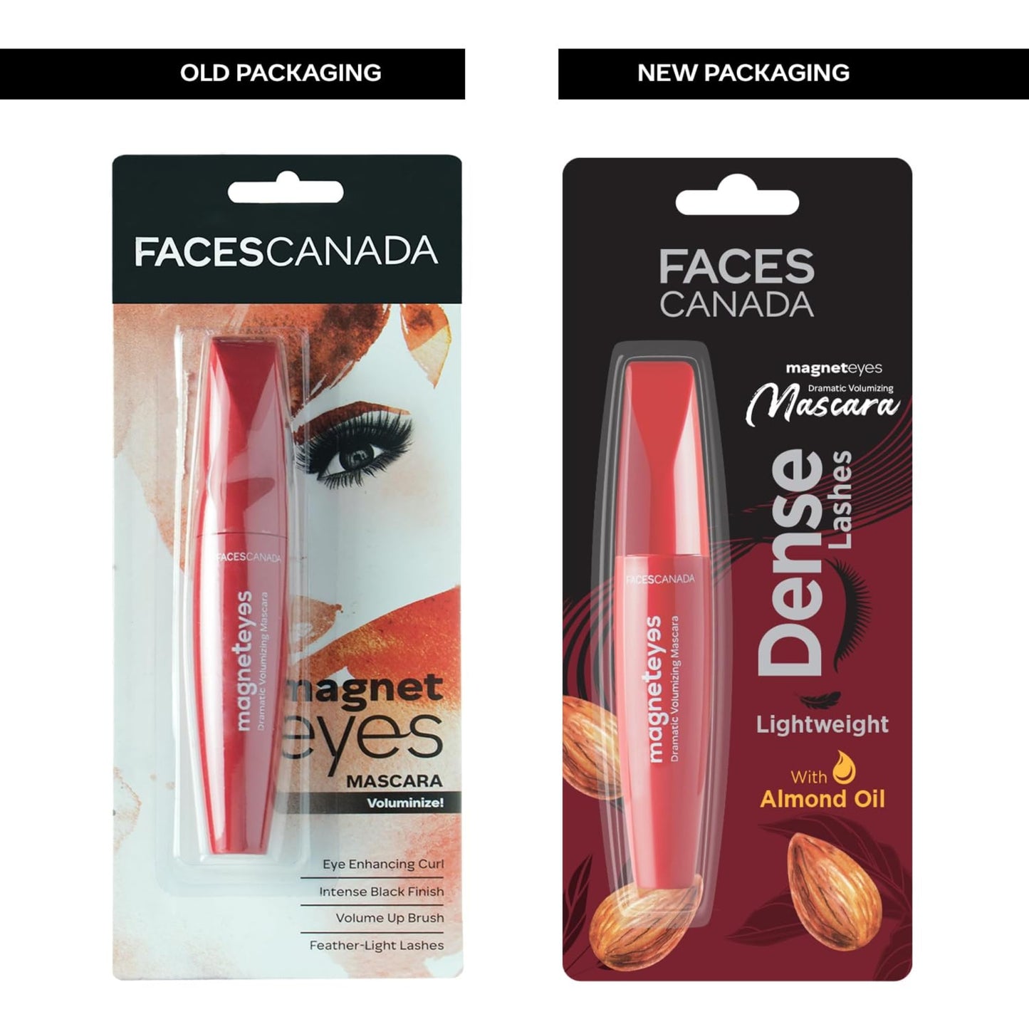 FACES CANADA Magneteyes Dramatic Volumizing Mascara - Black, 9.5ml | Lightweight, Denser & Longer Lashes | Intense Black Finish | Adds Volume | Easy Wash | No Clumping | Cruelty Free