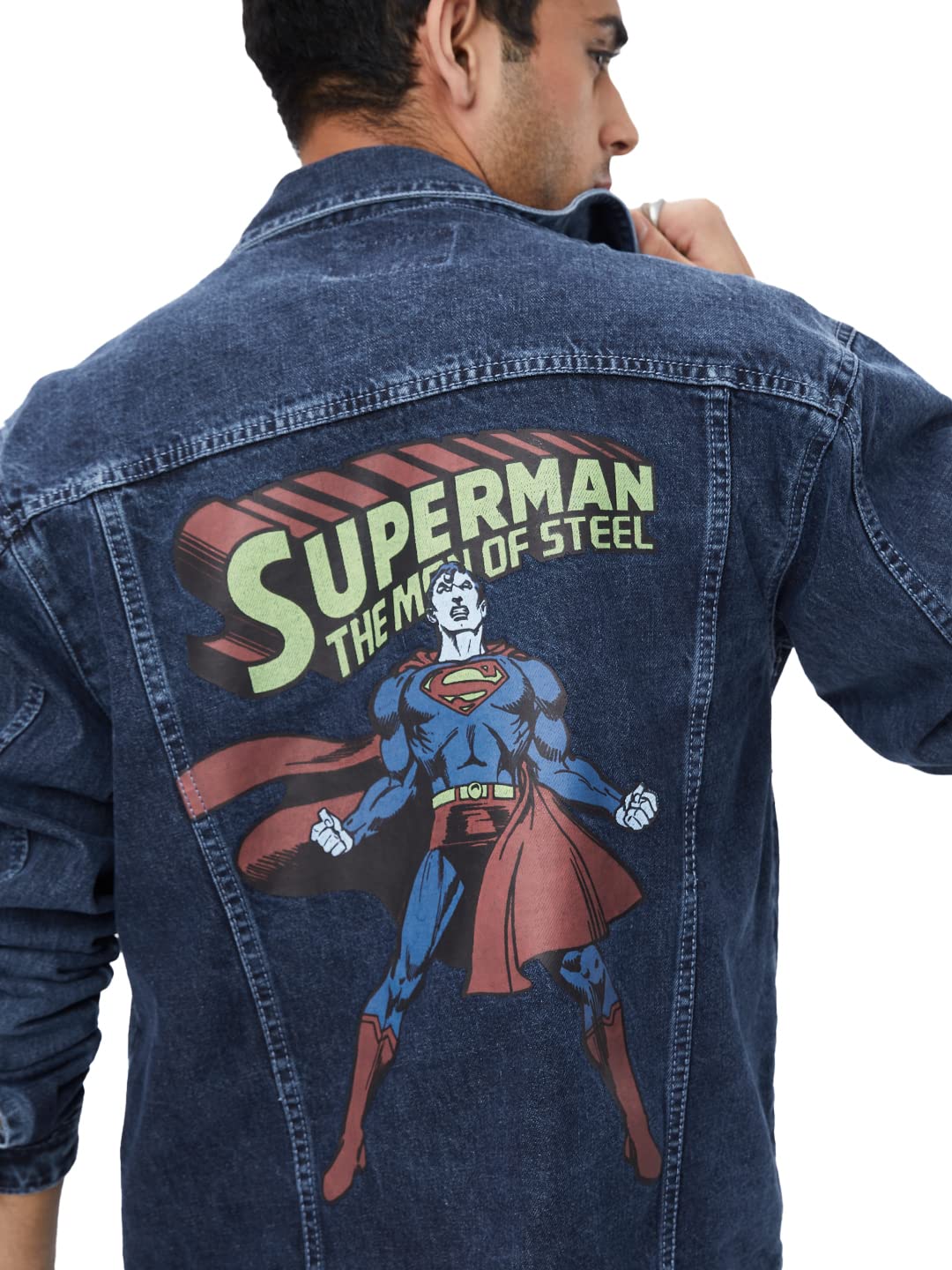 The Souled Store Official Superman: Superpowered Mens and Boys Full Sleeve Regular fit Graphic Printed Cotton Blue Color Jackets