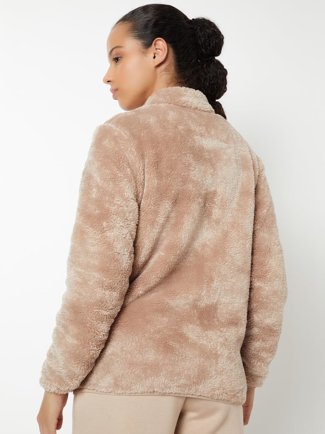 Max Women Teddy Jacket(Beige_XXL)