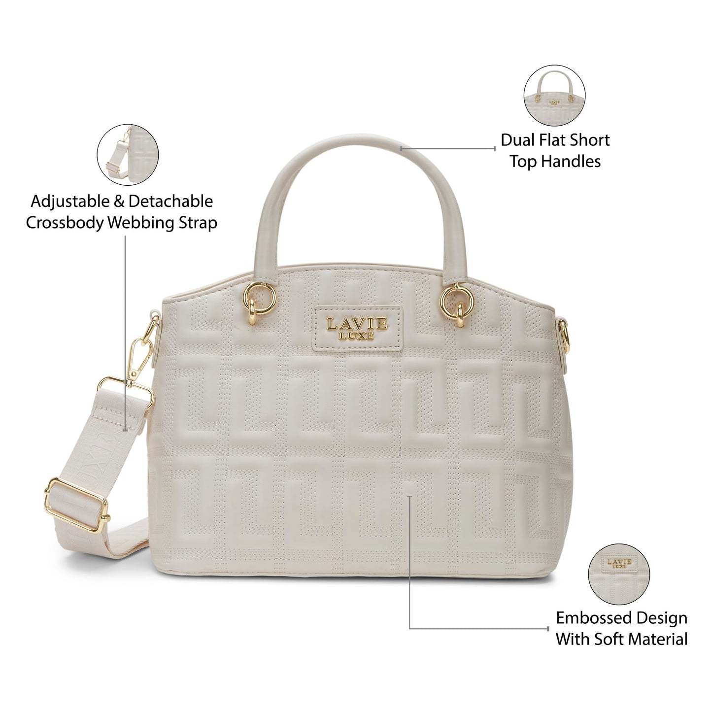 Lavie Luxe Women's Mabel Small Satchel Bag | Satchel Handbag for Work | Ladies purse | Stylish Shoulder Bag | Gift for Women