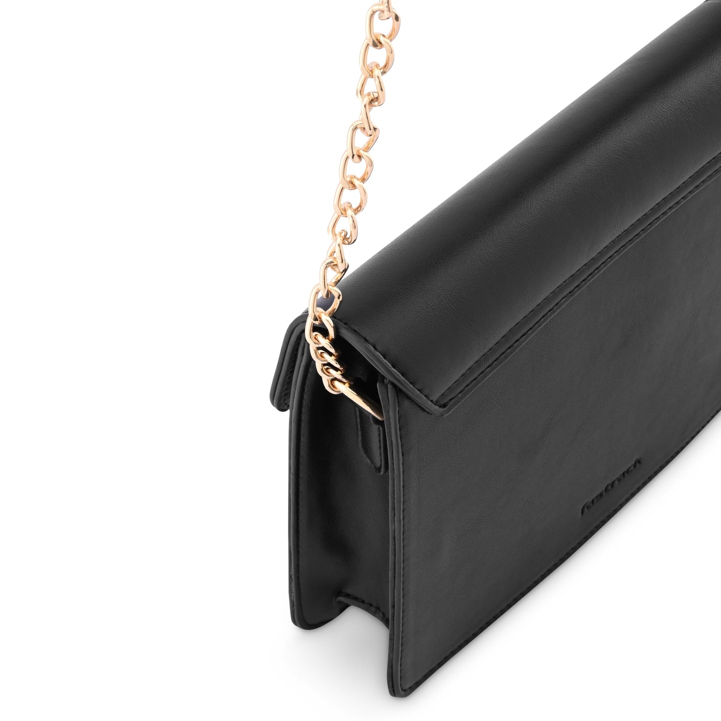 Fastrack Solid Structured Sling Bag for Women, Girls and Ladies | Gold Chain Sling Straps | Ladies Purse Handbag