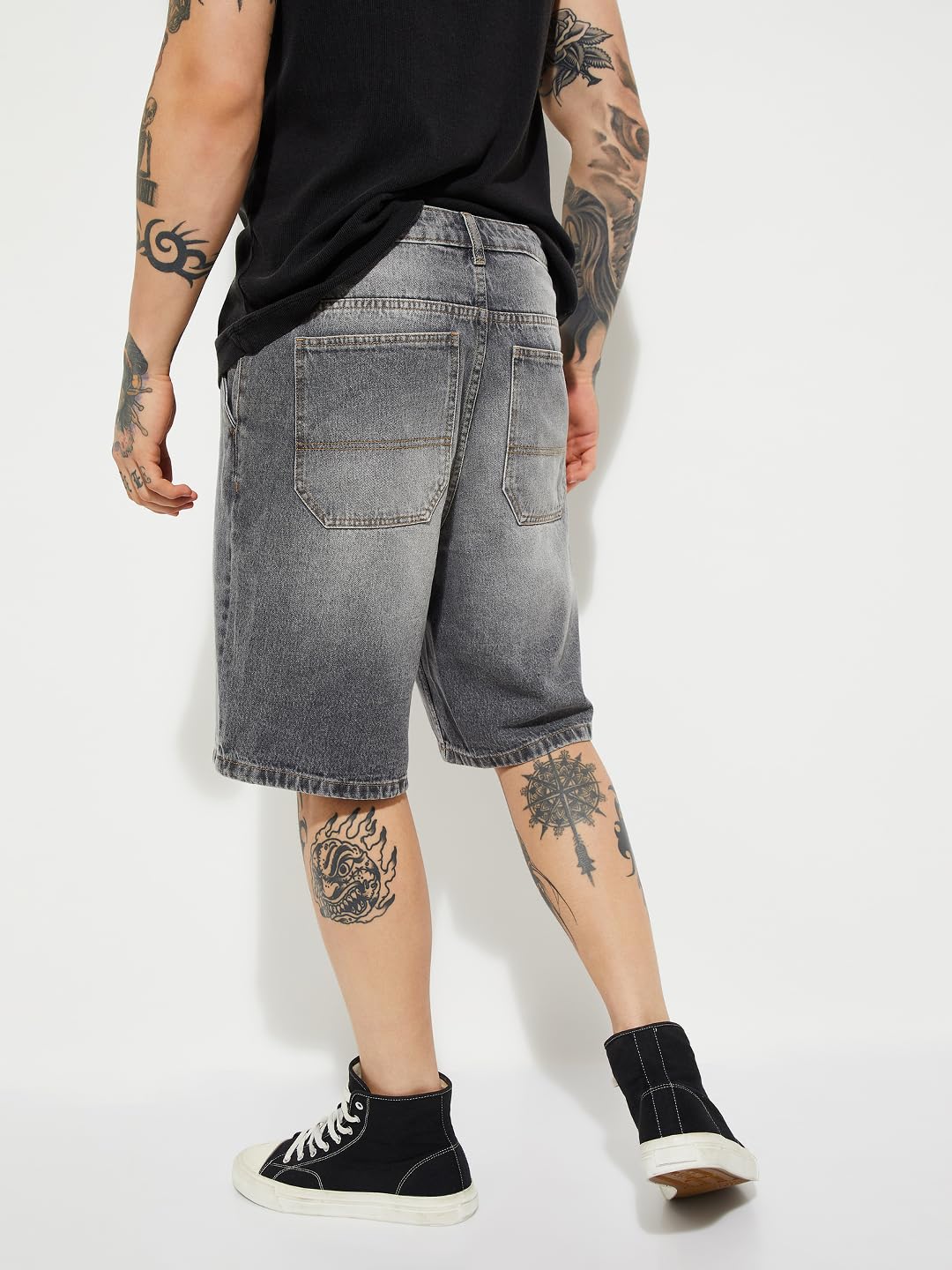 Max URB_N Men Washed Jorts (Black_36)