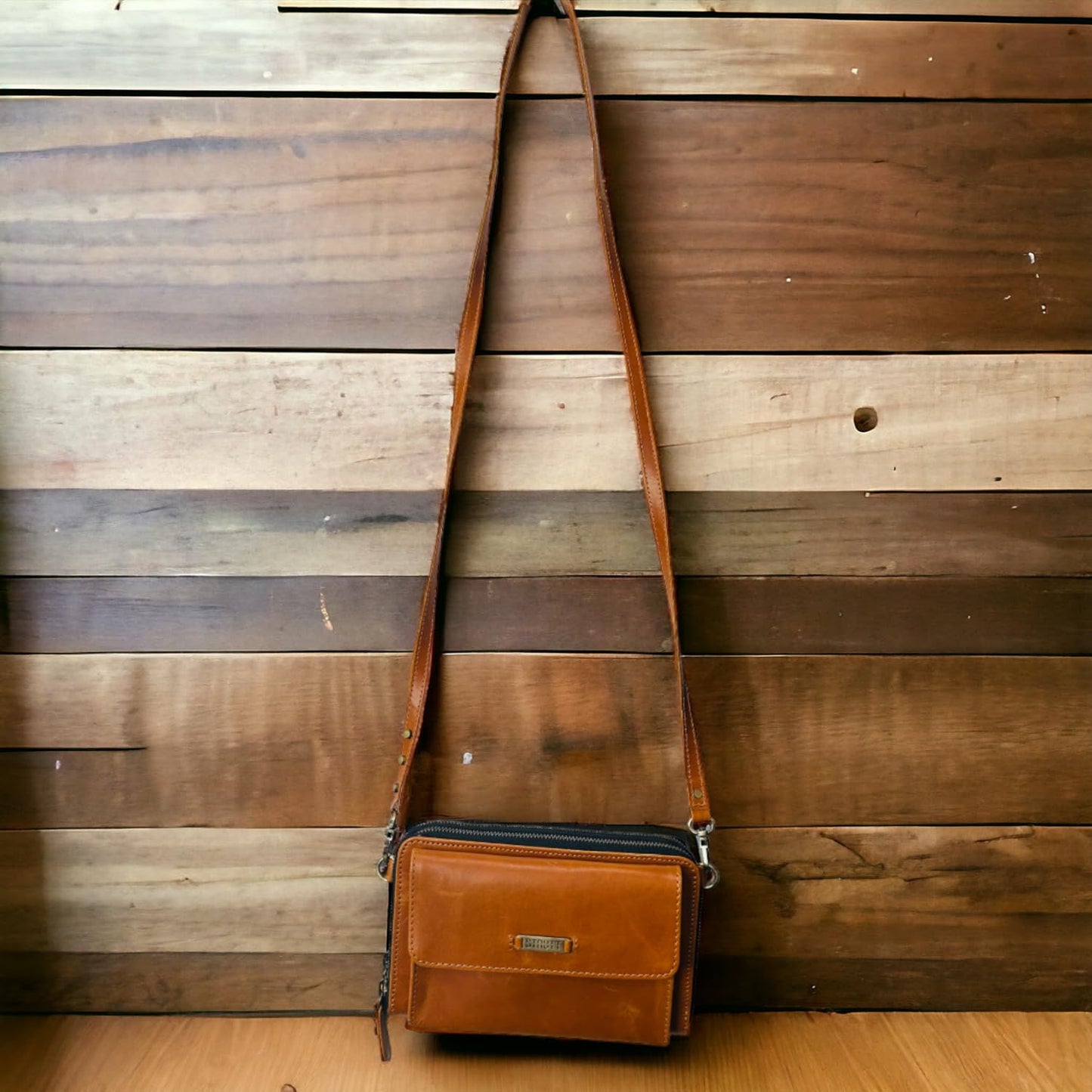 STRUTT VersaCarry 2-in-1 Leather Sling Bag, Women's Mini Wallet, Stylish & Versatile Bag for Teenage Girls, Genuine Leather Cash Wallet with Card Slots, Storage Slots & Detachable Strap - Brown