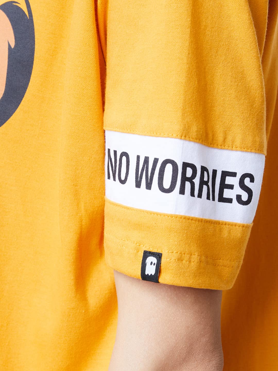 The Souled Store Women Official The Lion King: Super Simba Mustard Yellow Oversized T-Shirts Oversized T Shirts for Women Baggy Boyfriend Tshirt Off-Shoulder Loose Fit Relaxed Drop