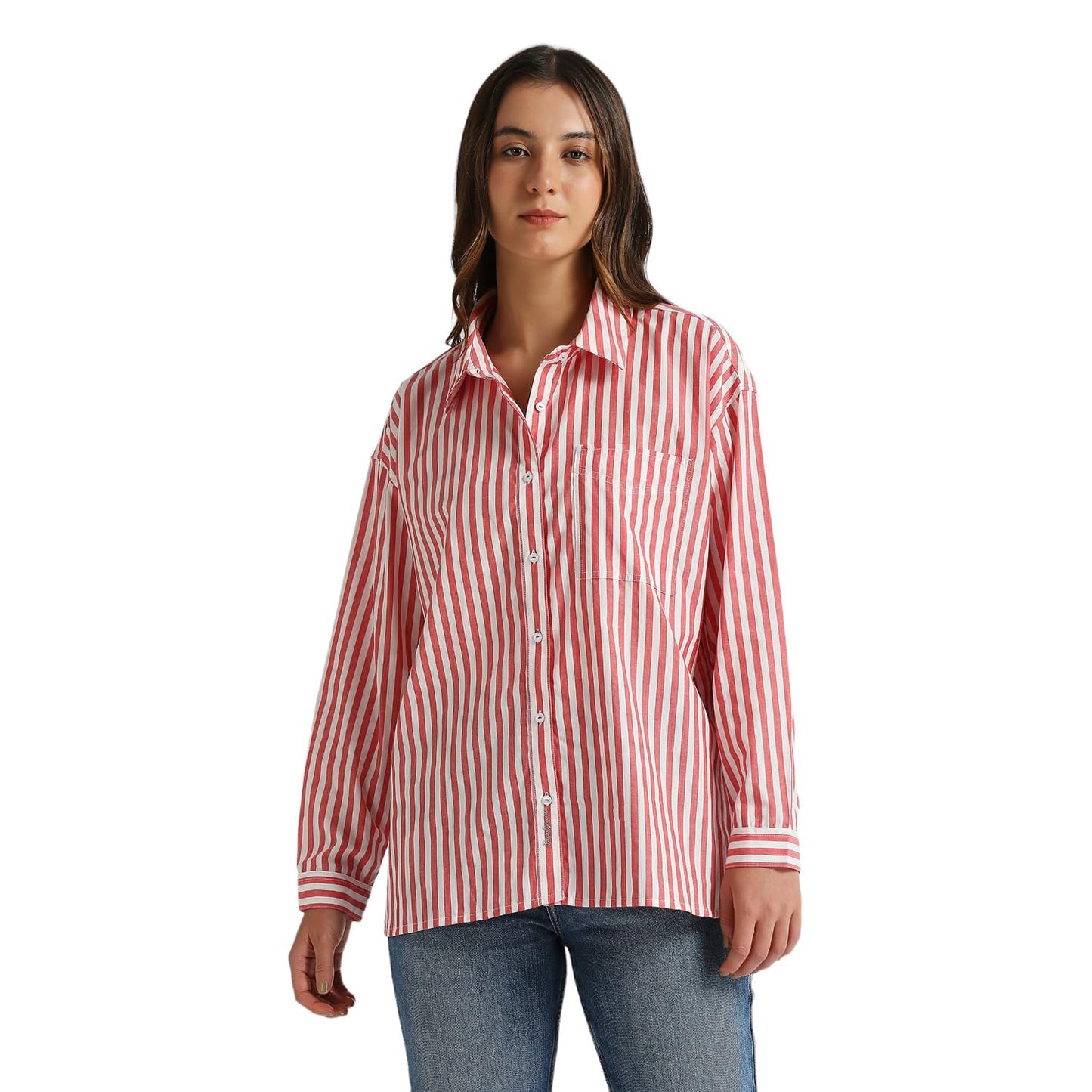 Pepe Jeans Women's Striped Oversized Fit Shirt