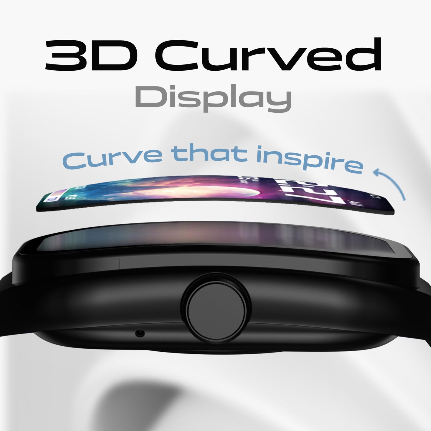 GOBOULT Trail Smart Watch 2.01'' 3D Curved HD Display, BT Calling, Working Crown, 190+Watchfaces, 500 Nits Brightness, AI Voice Assistant, SpO2 Monitoring, 120+ Sports Mode (Metal Black)