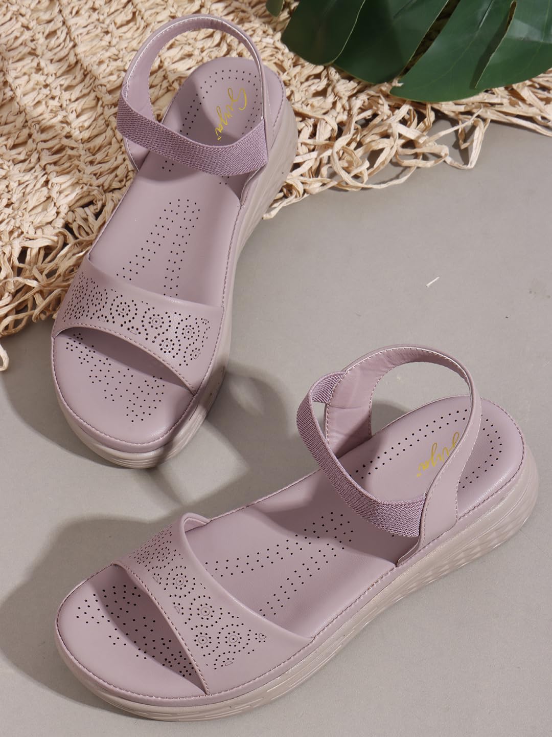 SVYA, Women Flat Sandal,Soft and comfortable Sandal For Girl. (Levender, UK Footwear Size System, Adult, Women, Numeric, Medium, 9)