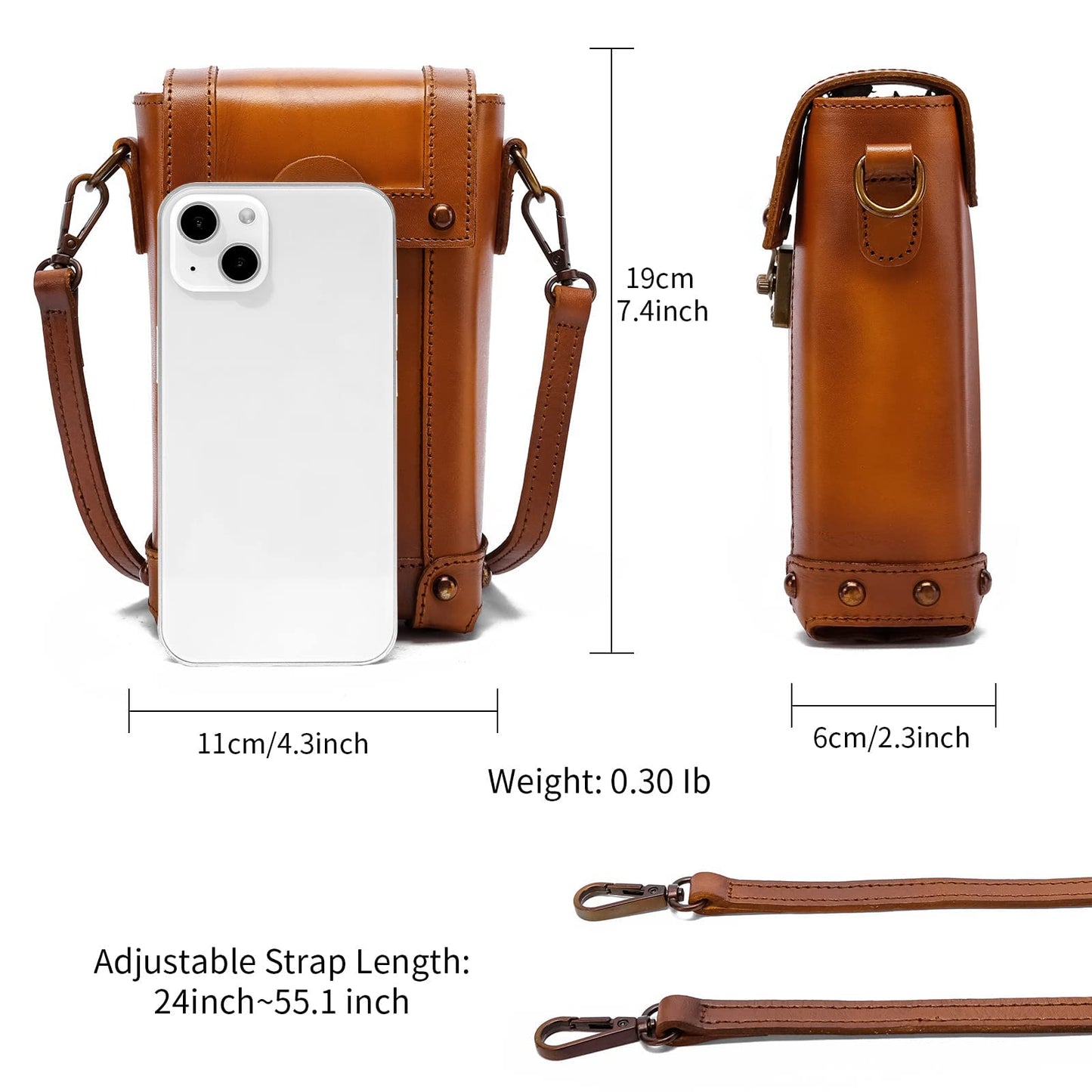 Montana West Mini Crossbody Bag for Women Genuine Leather Vintage Shoulder Bag Cell Phone Purse AR-MWG01-9062BR