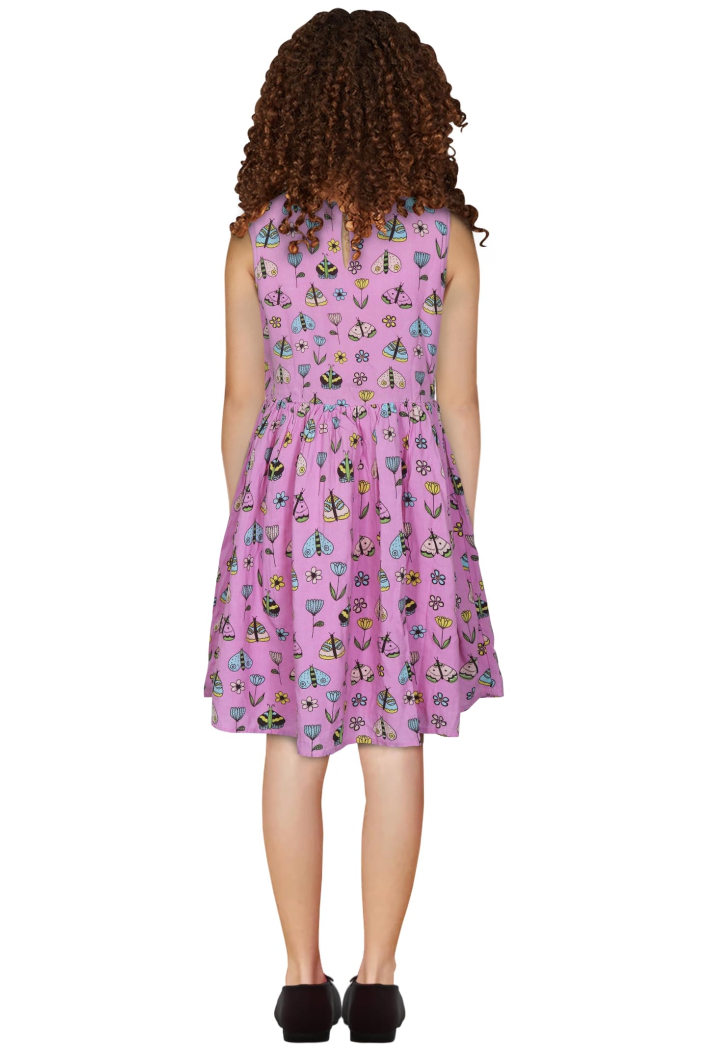 Allen Solly Girl's Viscose Modern Mid-Thigh Length Dress (AGDRCRGF398893_Pink_13 Years-14 Years)