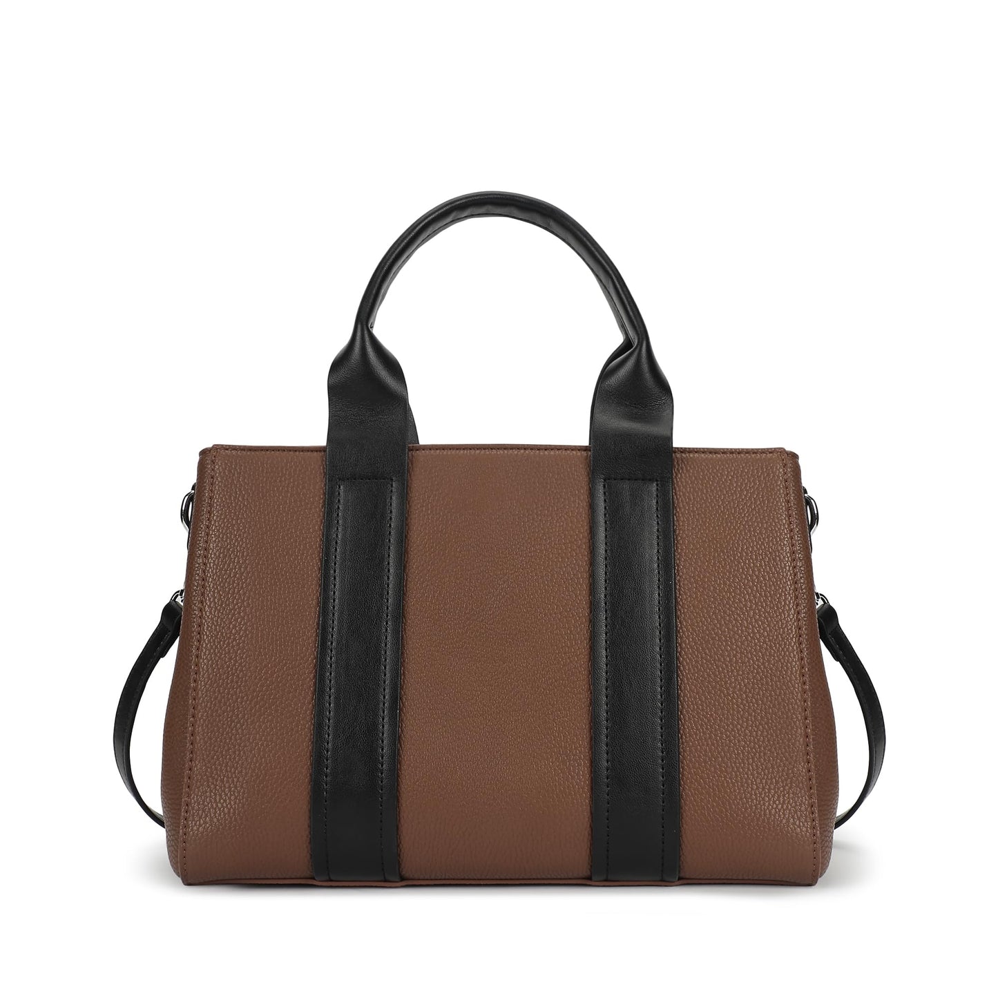 Fastrack Midnight Mocha Satchel | Women’s Pebbled Faux-Leather Satchel | Dual Compartments, Centre Zip Divider & dual carry option
