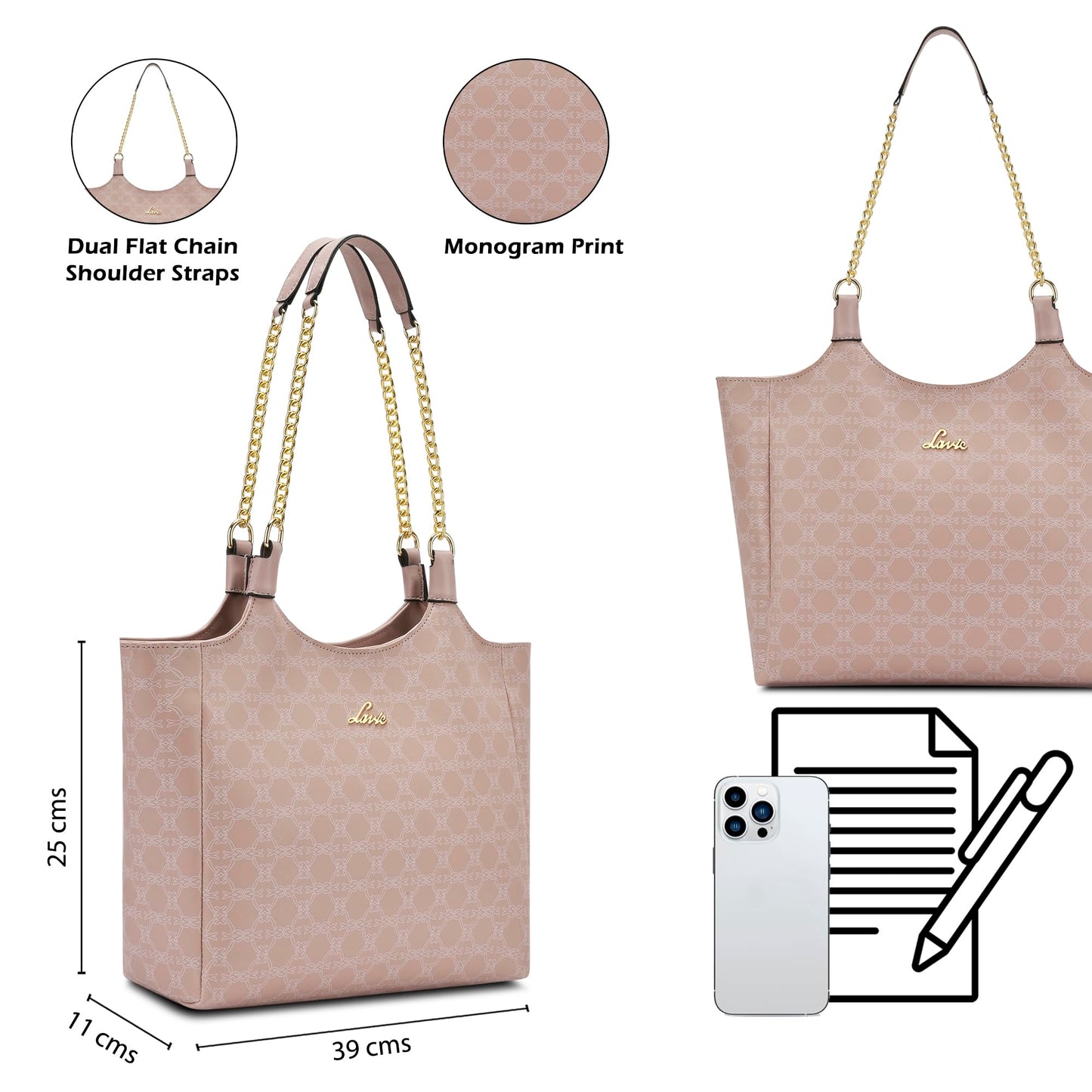 Lavie Women's Mono Madhia Tote Handbag | Ladies Purse | Gift for Women