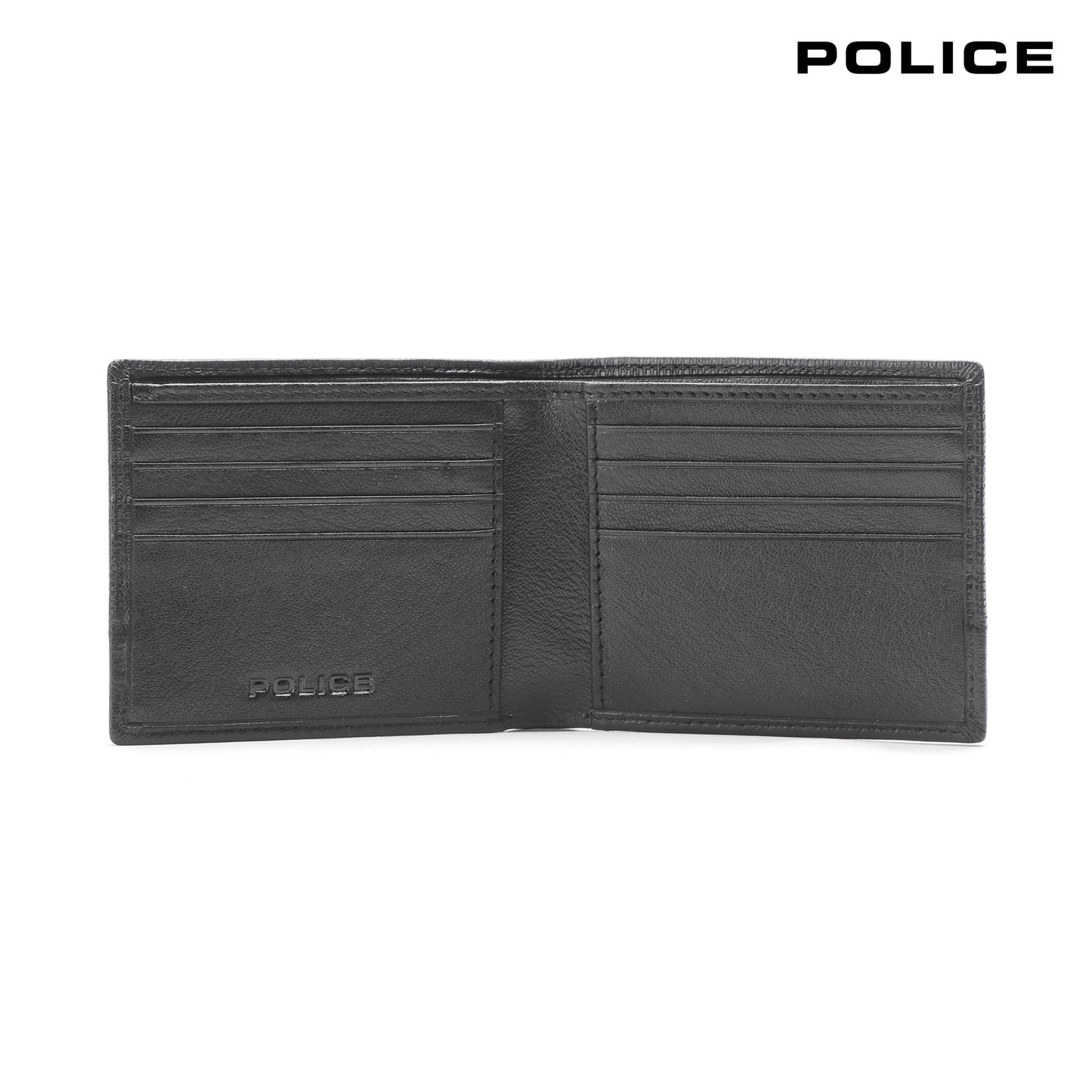 Police Branded Wallet for Men Leather Original | Premium Slim Wallet for Men Stylish Money Bifold Genuine Leather Gents Purse with 10 Card Holder Slots - Black