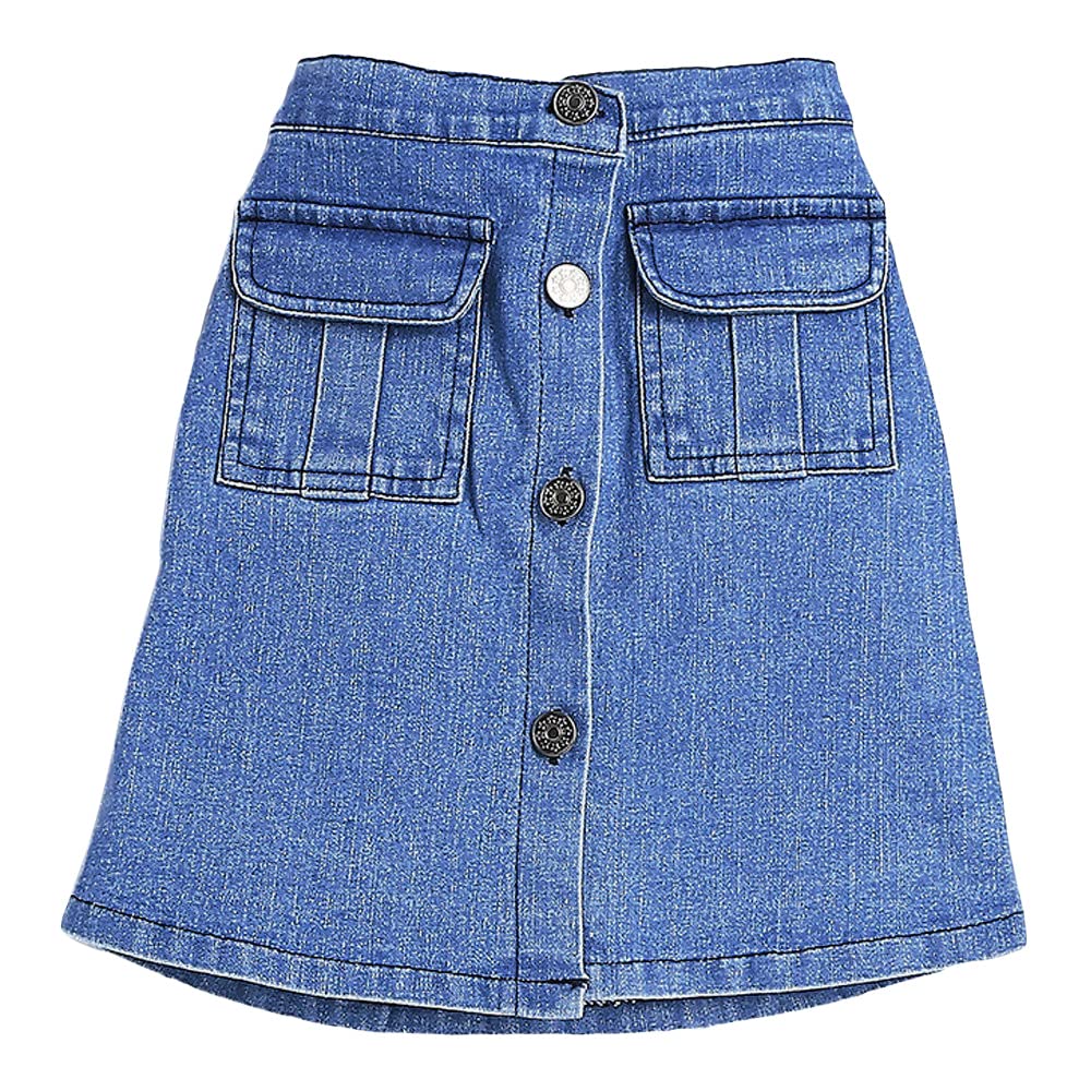 Hopscotch Girls Cotton Solid T-shirt and Skirt Set In Black Color For Ages 5-6 Years (JIG-3082401)