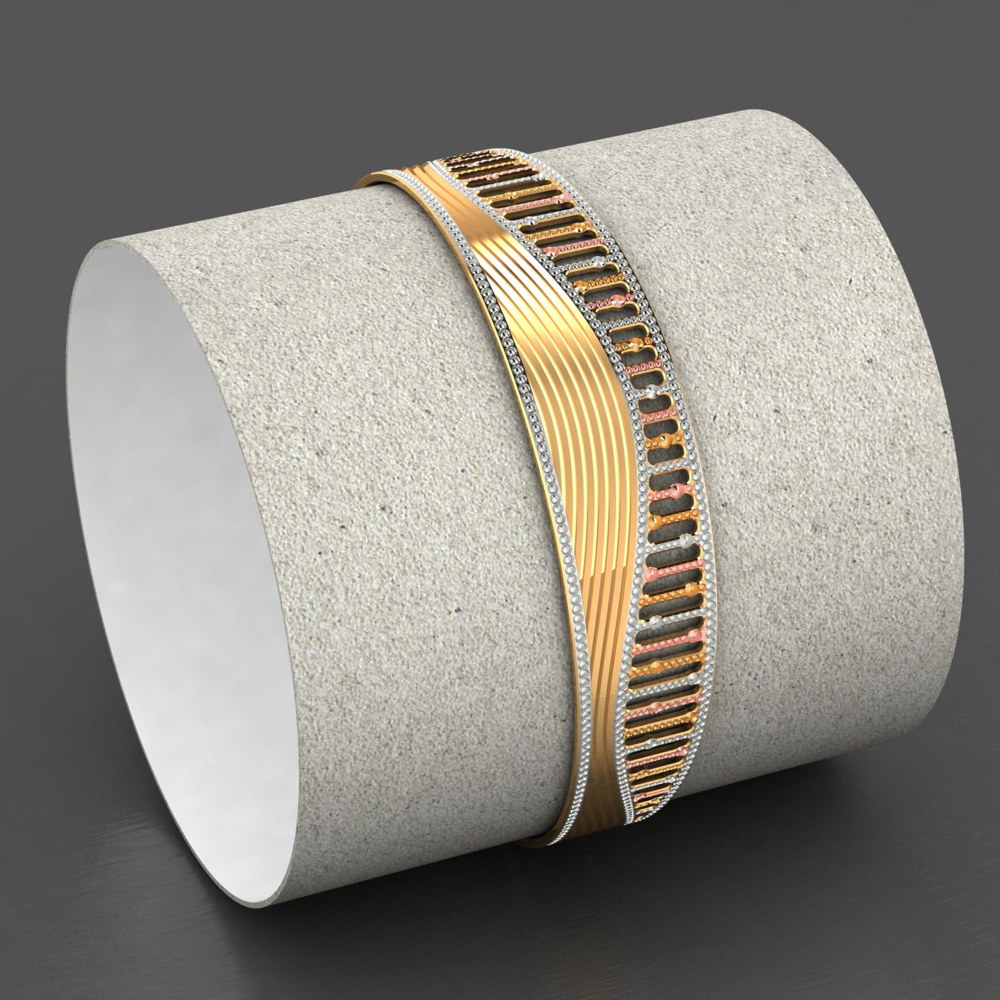 CYGNI BANGLES Womens Luxury Bracelets 18kt Yellow Gold Gold Plated CNC, Bracelet for Women Traditional Design Froming Jewelry (LBR-13)