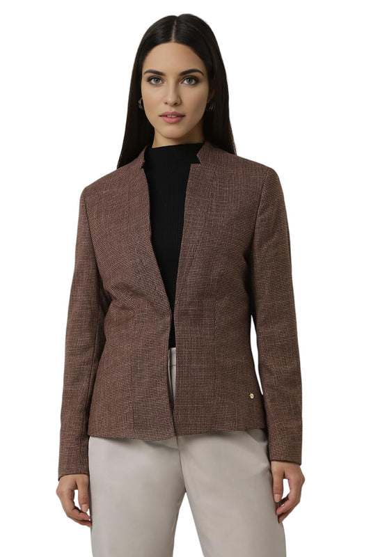 Van Heusen Women's Blazer (VWBZFRGFU85046_Brown