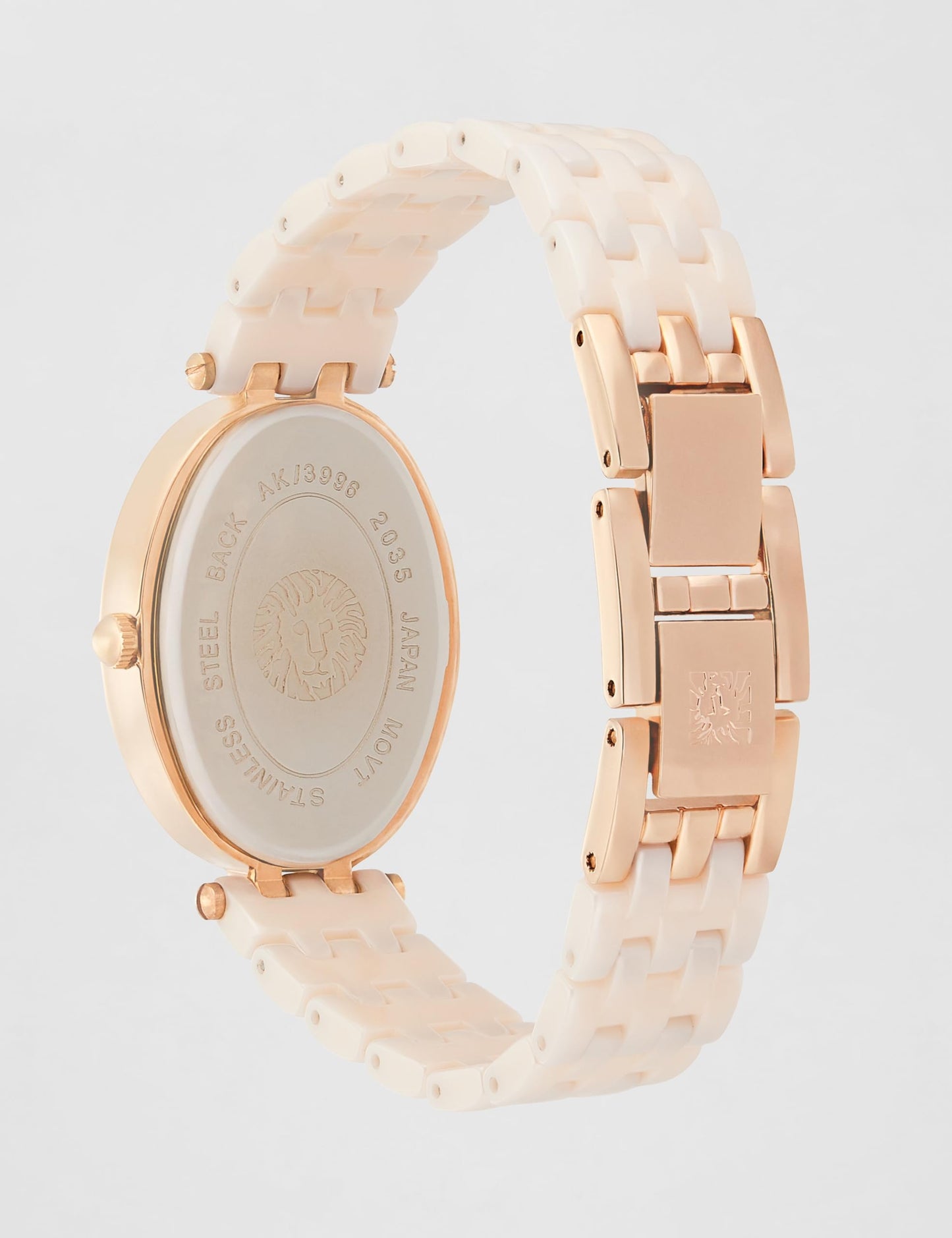 Anne Klein Quartz Analog Pink Dial Rose Gold with Pink Ceramic Strap Watch for Women