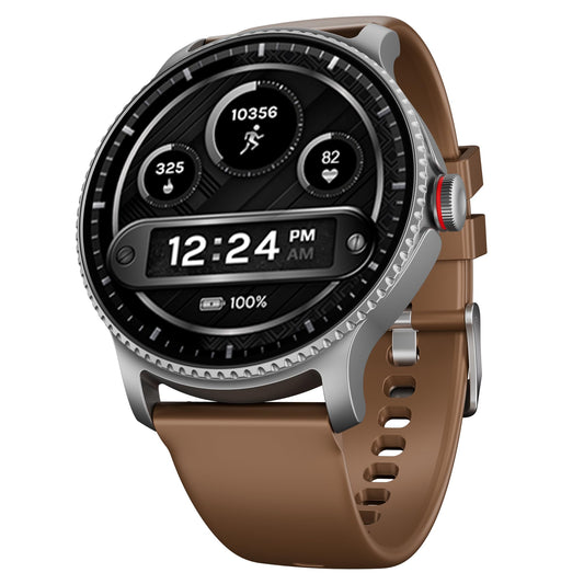 boAt Lunar Discovery w/ 1.39" (3.5 cm) HD Display, Turn-by-Turn Navigation, DIY Watch Face Studio, Bluetooth Calling, Emergency SOS, QR Tray, Smart Watch for Men & Women(Brown)