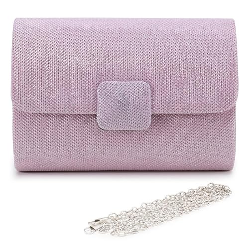 ZEVORA Women's Framed Foldover Clutch | Detachable Chain Sling Strap | Ladies Purse Wallet 04B Gold (20X14 CM)