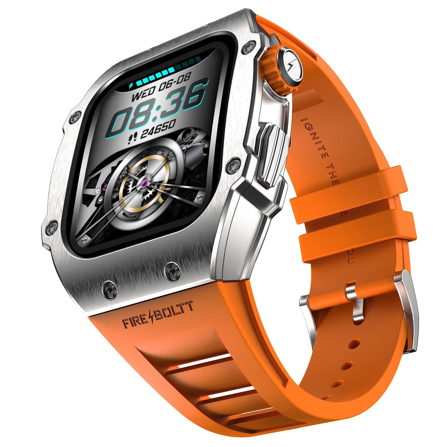 (Refurbished) Fire-Boltt Asphalt Newly Launched Racing Edition Smart Watch 1.91” Full Touch Screen, Bluetooth Calling, Health Suite, 123 Sports Modes, 400 mAh Battery (Orange)