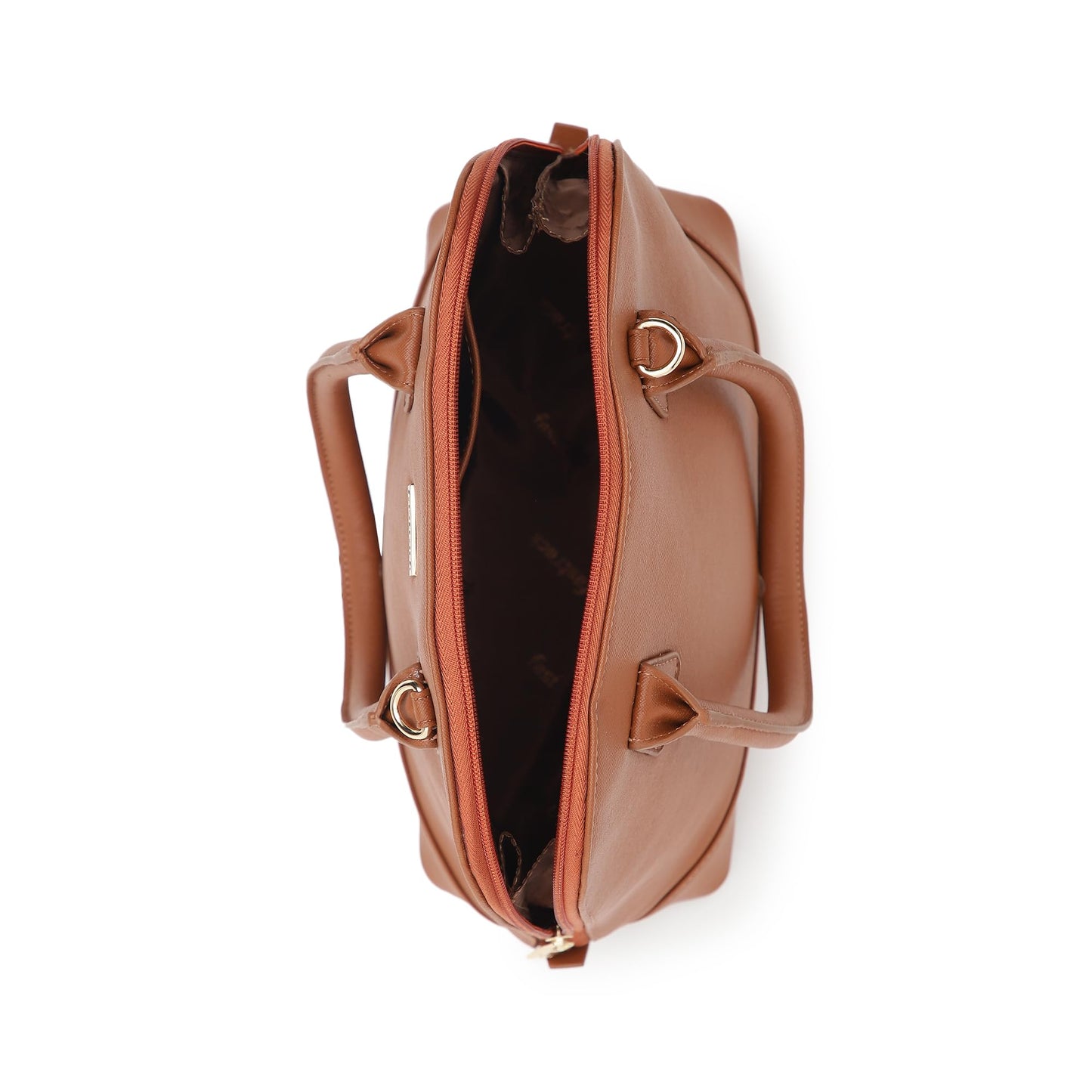 Fastrack Structured Satchel Bag for Women | Classic Bag for Girls, Ladies, Women | Spacious Bag for College, Work Made of Faux Leather (Tan)