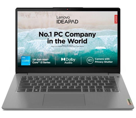 Lenovo IdeaPad 3, Intel Core i3-1215U, 12th Gen, 8GB RAM, 512GB SSD, FHD, 14"/35.5cm, Windows 11, MSOffice 2021, Arctic Grey, 1.43Kg, 82RJ00FUIN, 1 Year Warranty, 3months Game Pass, Thin& Light Laptop