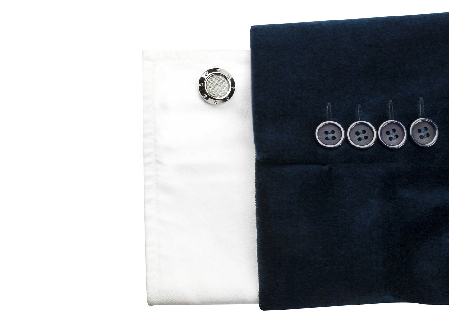 Knighthood Grey Carbon Fibre Screw Down Cufflinks for men