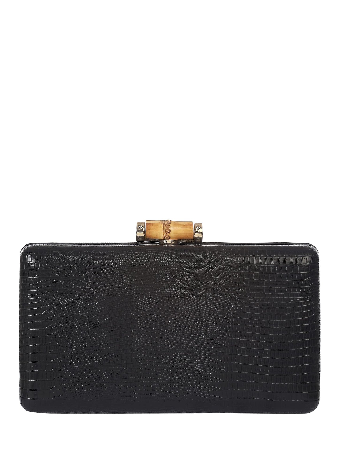 Satya Paul Pu Leather Women Black Clutch