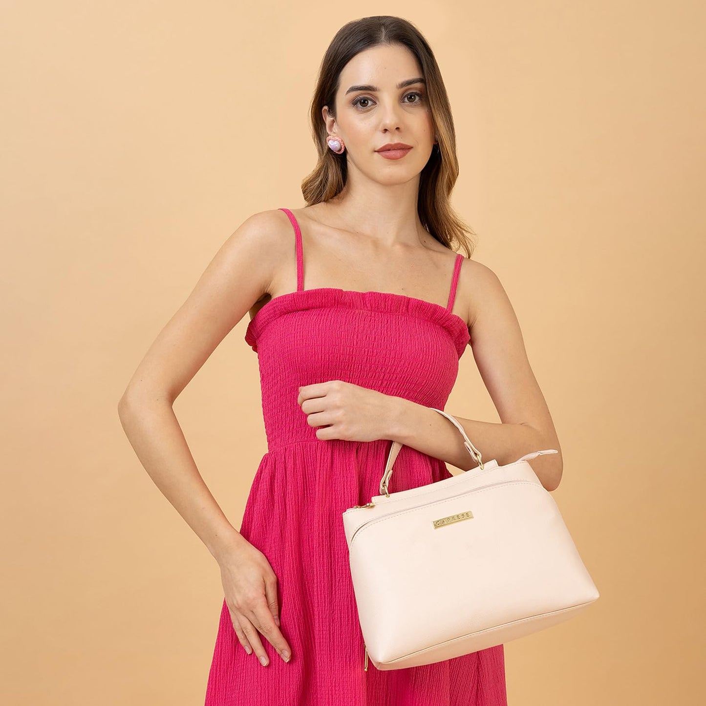 Caprese womens FERNANDA S Small BEIGE Satchel