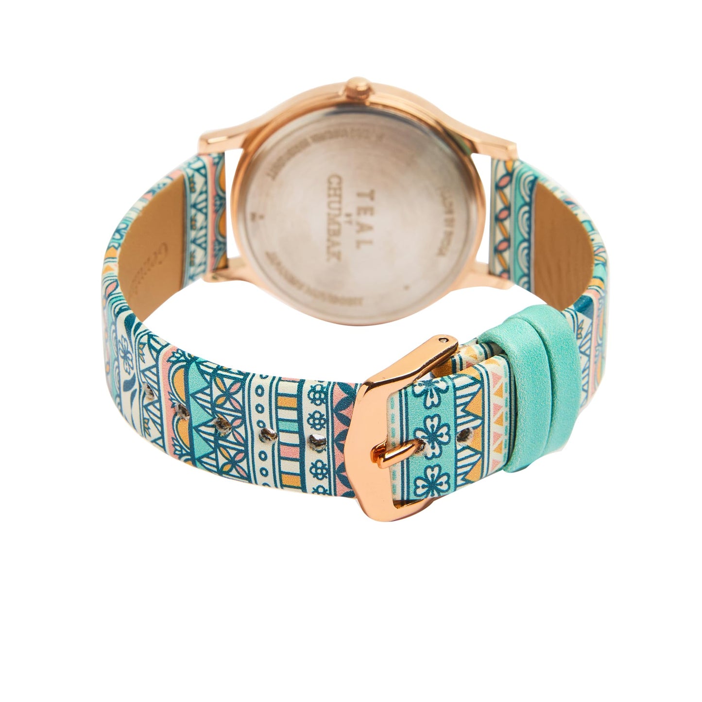 TEAL BY CHUMBAK Round Dial Analog Watch for Women,Carnival Elephant Collection, Printed Vegan Leather Strap,Gifts for Women/Girls/Ladies,Stylish Fashion Watch for Casual/Work - Maroon