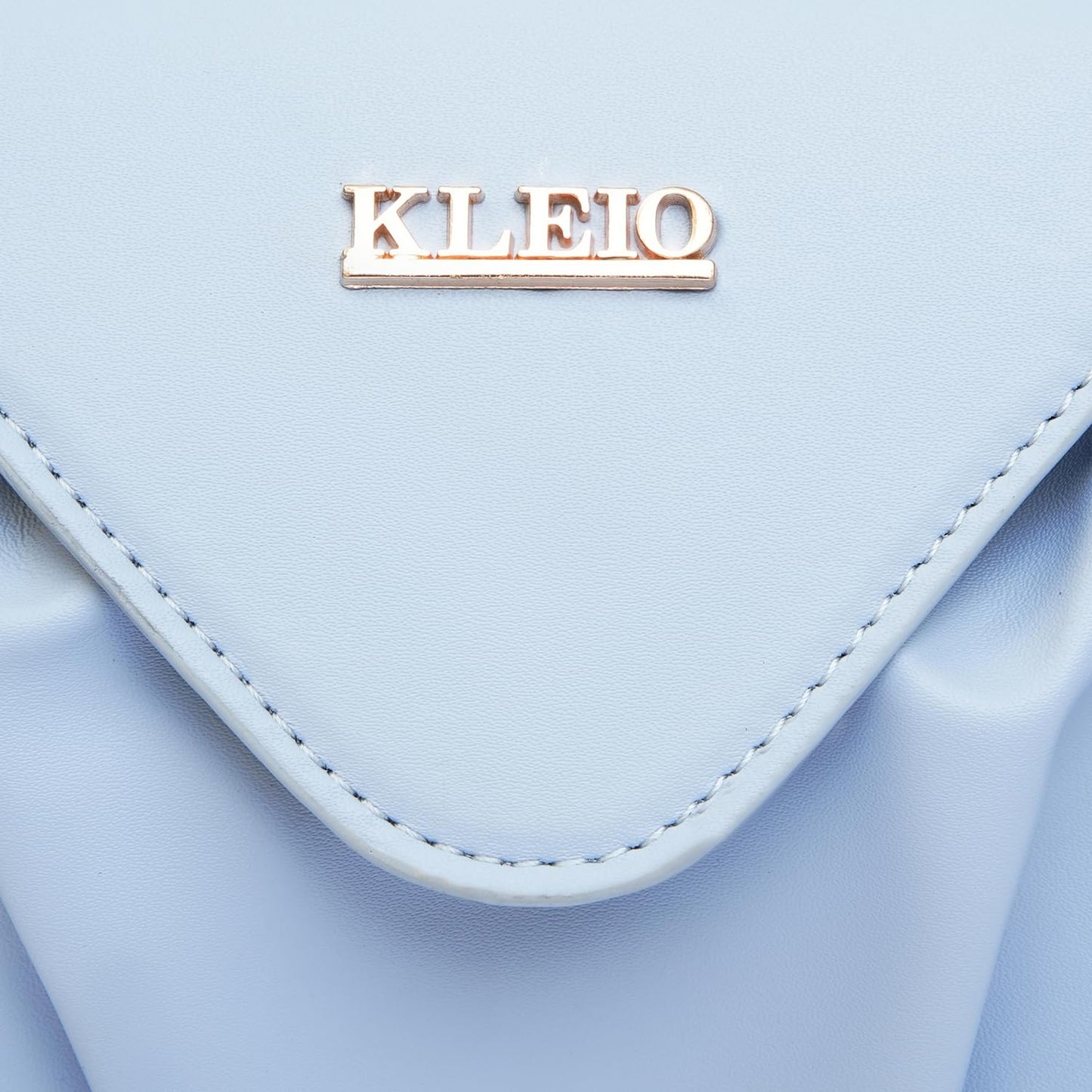 KLEIO Vegan Leather Pleated Elegant Sling Bag For Women with Magnet Flap Closure (Powder Blue)