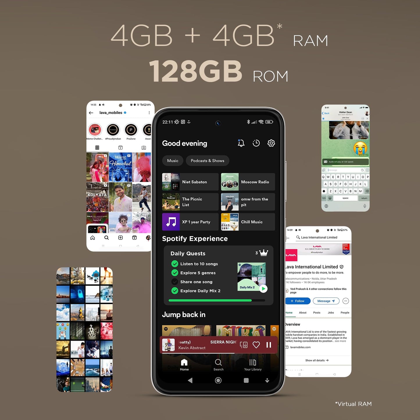 Lava Bold N1 Pro (Titanium Gold, 4 GB RAM, 128 GB Storage)| Bigger 6.67" HD+ IP54 Display | 120 Hz Refresh Rate | 50 MP AI Triple Rear Camera | 8 MP Front Camera| 5000 mAh Battery | Charger in Box