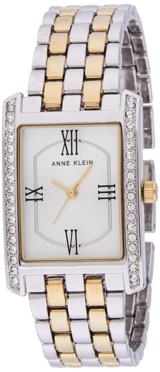Anne Klein Quartz Analog White Dial Two Toned Silver & Gold Metal Strap Watch for Women - NEAKB3991TTST