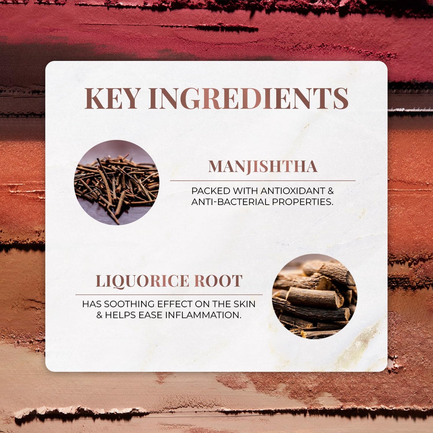 Just Herbs 4-in-1 Eye-shadow Palette Herb Enriched Manjishtha+Liquorice Root 4g (Watching Sunset)