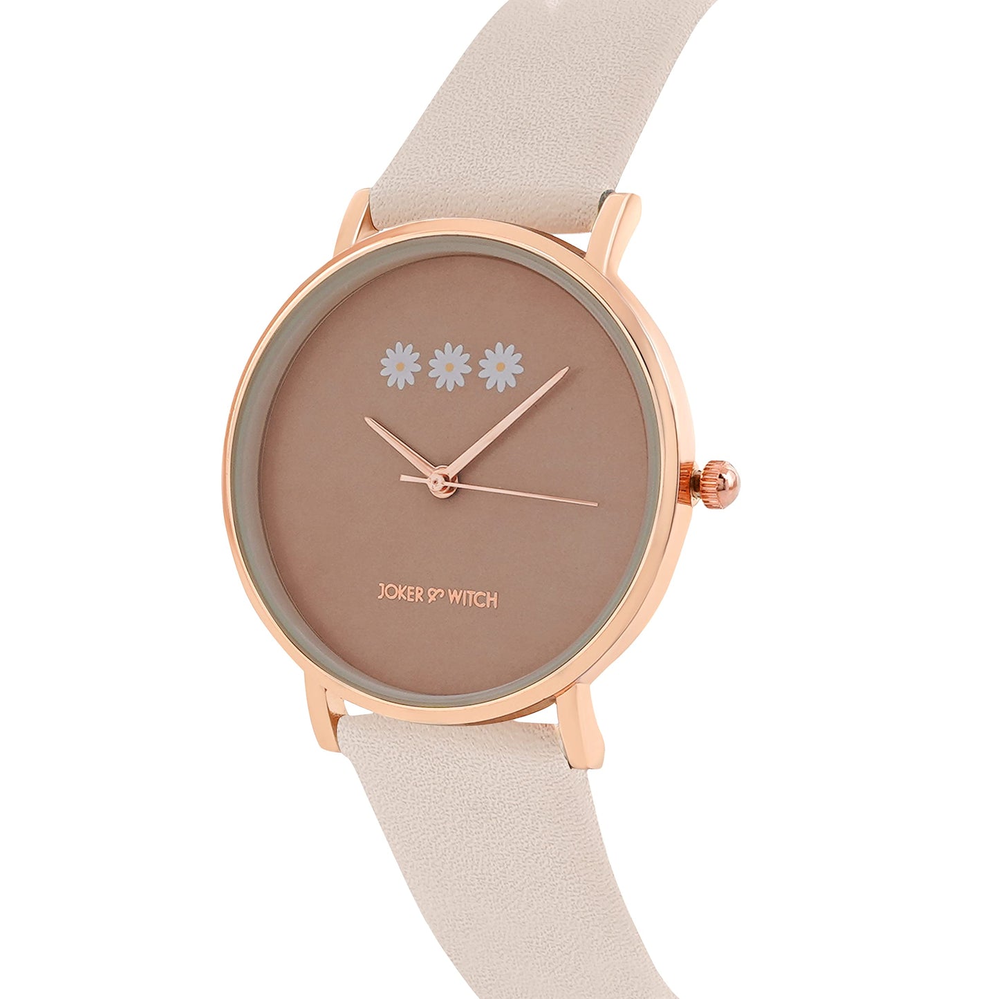 Joker & Witch Women Analogue Musky 36mm Brown Dial 18mm Faux Leather Strap Watch