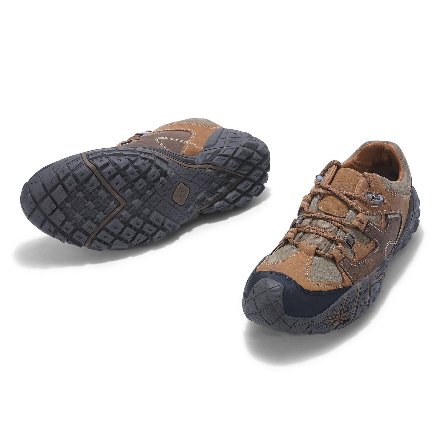 Woodland Men's Tobacco Leather Sneakers - 9 UK/India (43 EU)