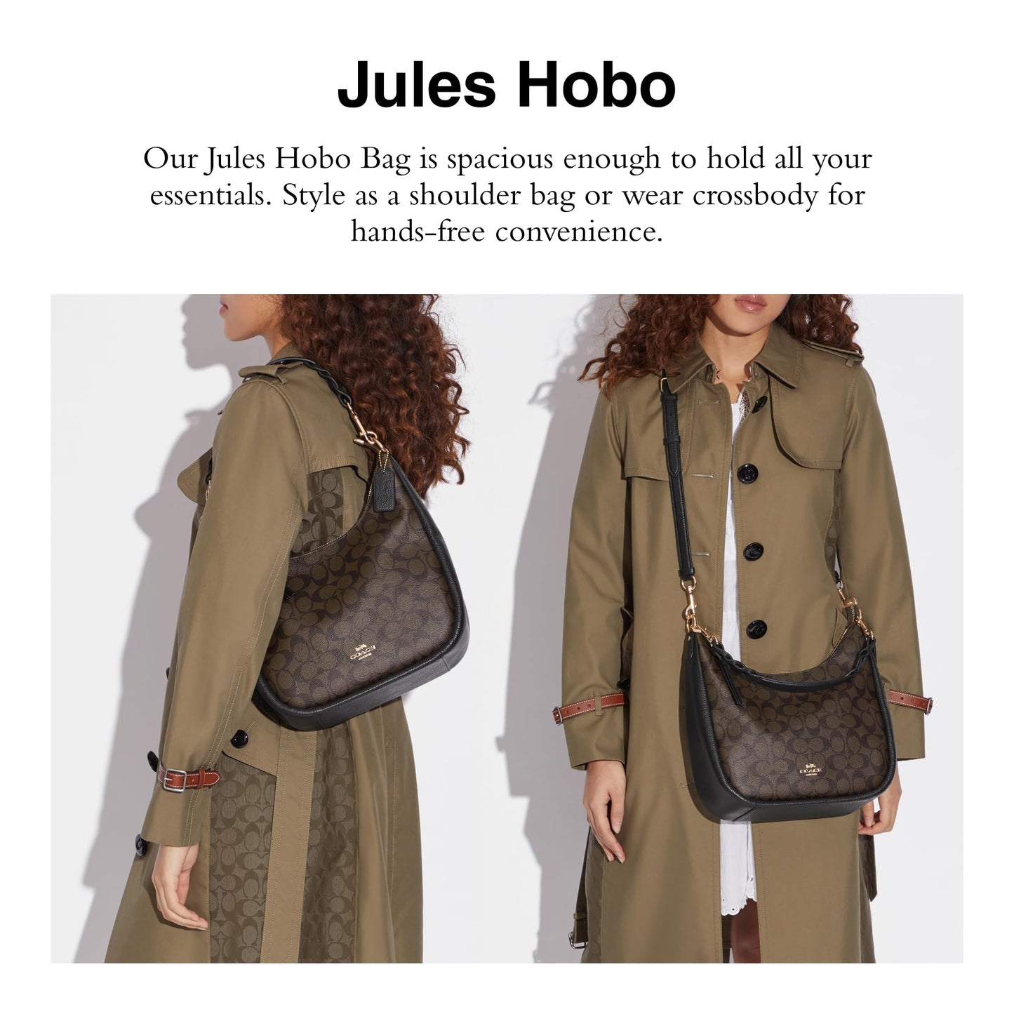 Coach Jules Hobo, Brown Black, Multi, Contemporary