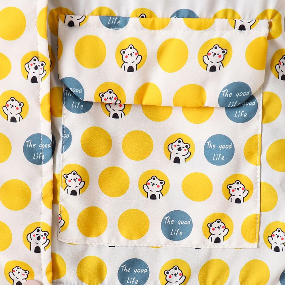 Hopscotch Girls Polyester Waist Length Jackets in Yellow Color For Ages (6-7 Years)