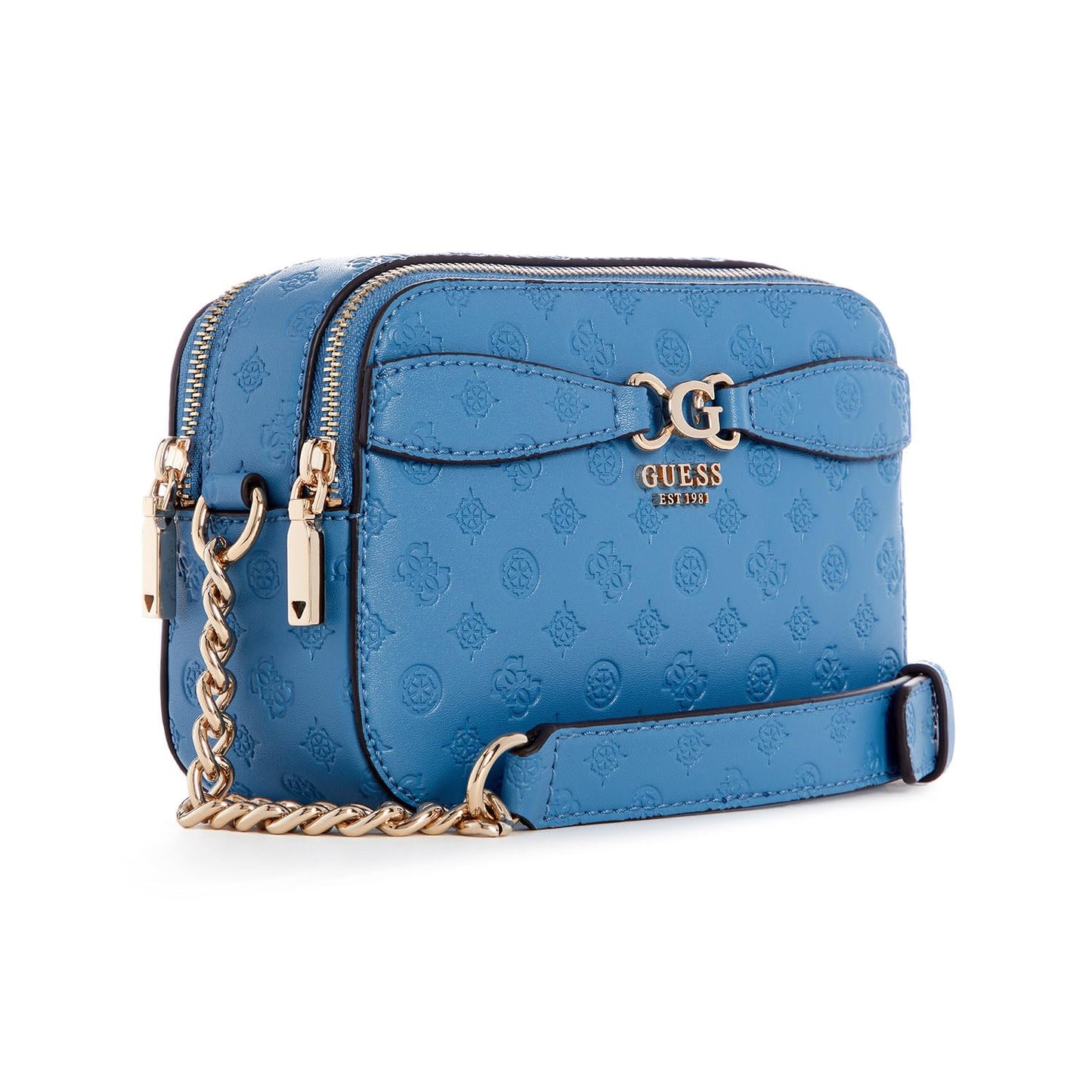 GUESS Women's Blue Pu Logo Camera Bag
