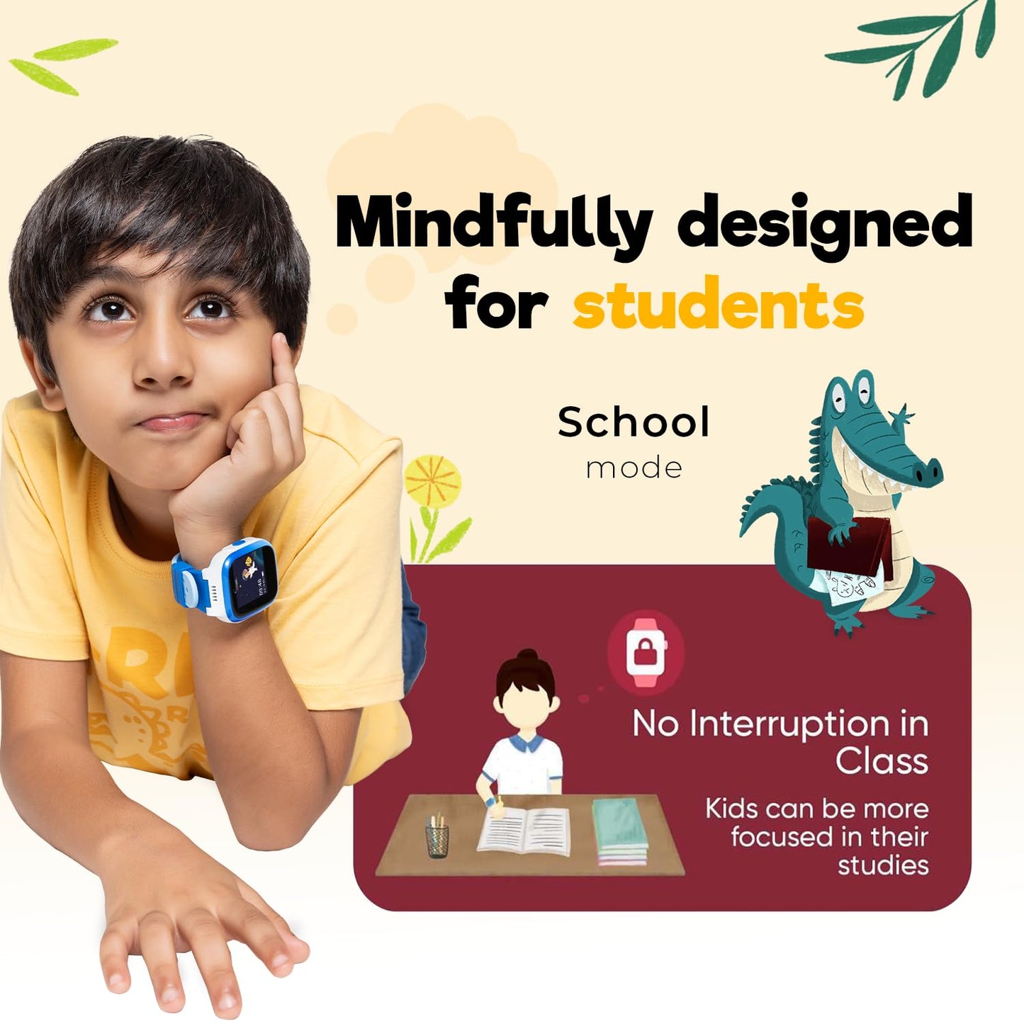 Noise Explorer Kids Smart Watch with GPS Tracking, 2-Way Video & Voice Calling, Safe Zone Alert, School Mode, SOS, Habit Formation, App for Parents (Wonder Pink)