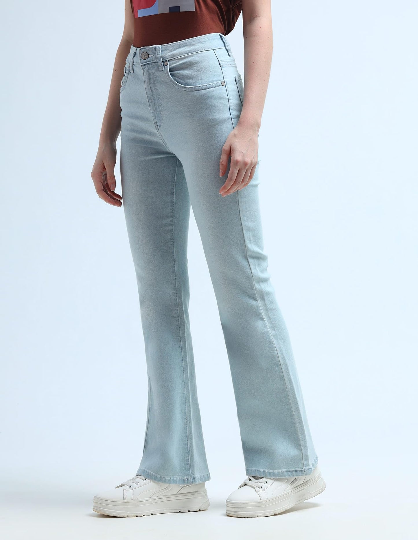 U.S. POLO ASSN. High Rise Flare Fit Jeans (UWAW24JEN184_Blue_28)