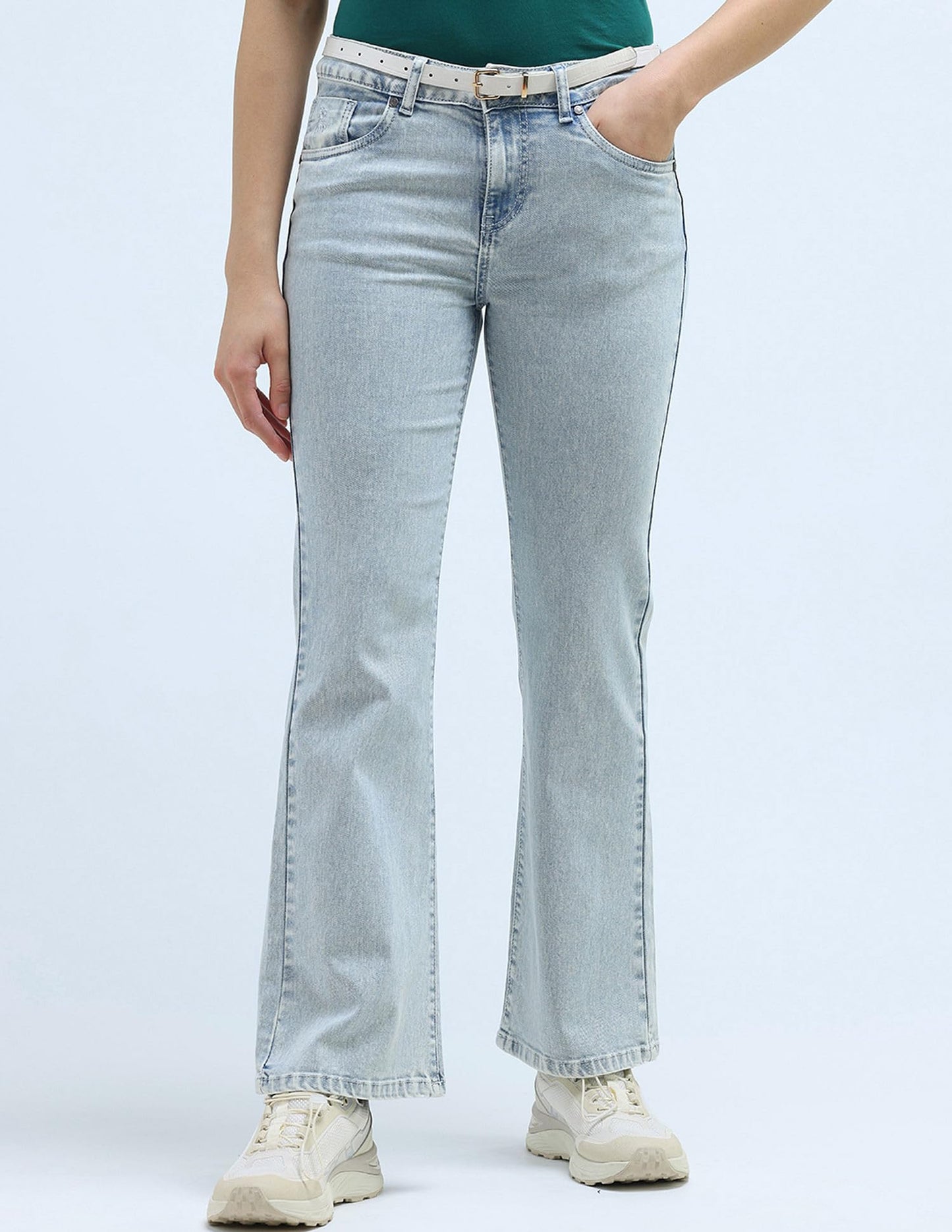 U.S. POLO ASSN. Mid Rise Boot Cut Jeans (UWAW24JEN265_Blue_28)