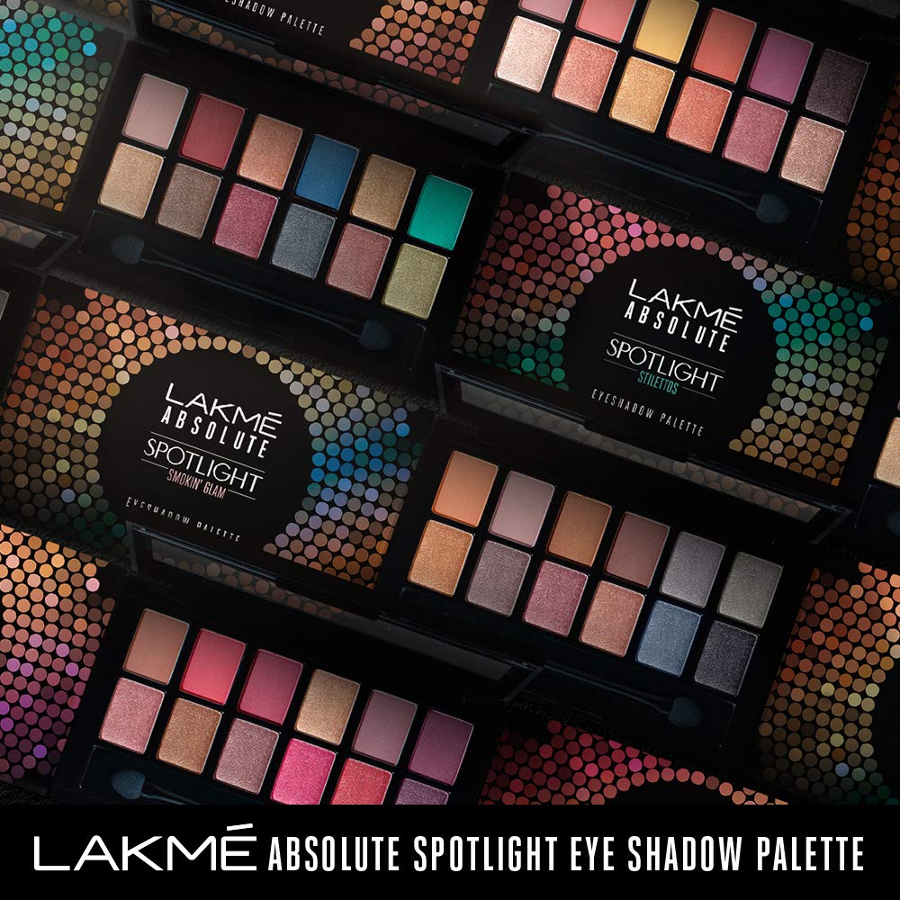 Lakmé Absolute Spotlight Eye Shadow Palette, Smokin Glam, 12 g