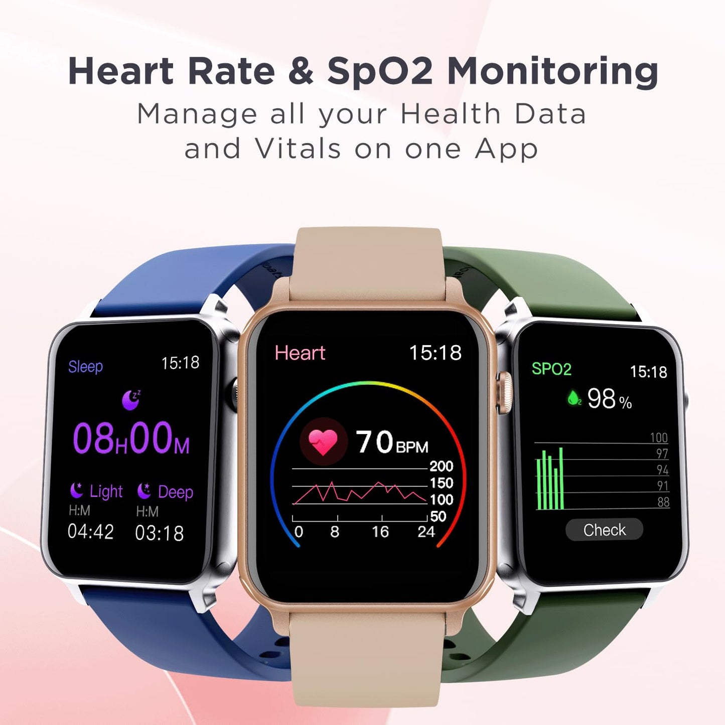 boAt Wave Call Smart Watch w/Bluetooth Calling, 1.69" (4.2 cm) HD Display w/ 550 NITS & 70% Color Gamut, 150+ Watch Faces, Multi-Sport Modes,HR,SpO2, IP68(Flamingo Pink)