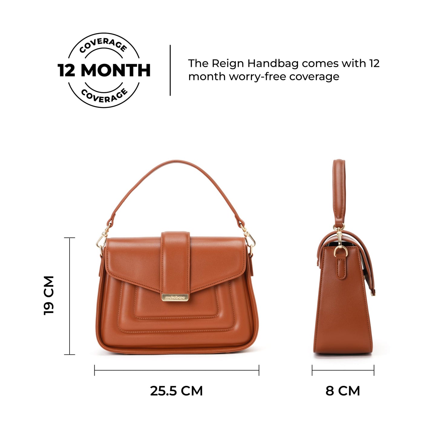 MOKOBARA The Reign Handbag Vegan Leather Top Handle Stylish Women Shoulder Bag Top Handle Purse (Truffle), Brown