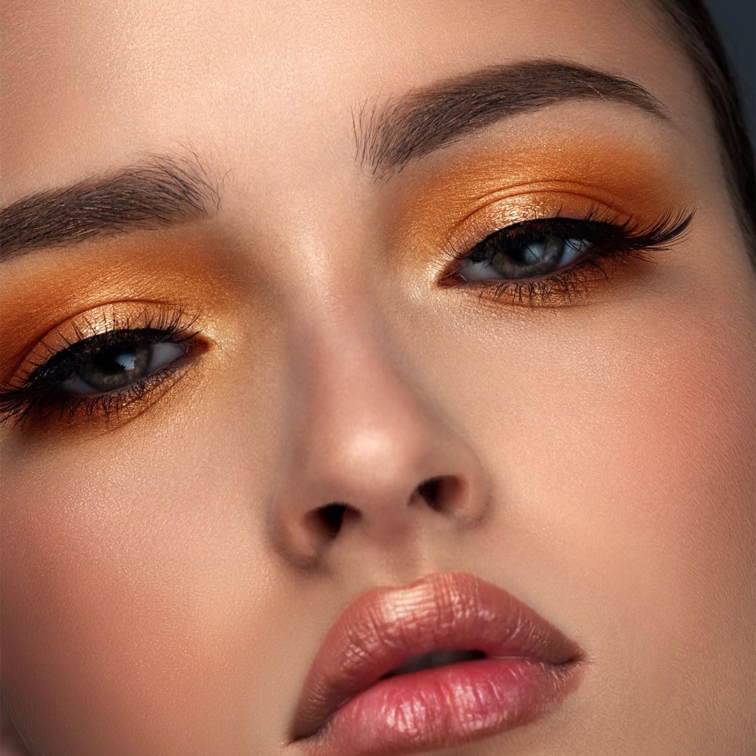 Makeup Revolution- Lustre Wand Shadow Stick- Obsessed Bronze | Ultra-pigmented & Shimmery lids | Seamless glide | Buildable, Metallic Formula | Sponge to dab & blend the shades-1.6 g