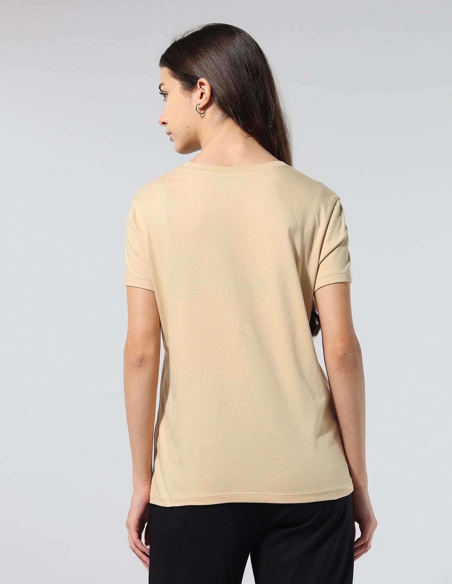 U.S. POLO ASSN. Women's Regular Fit T-Shirt (UWAW25TSH316_Cream