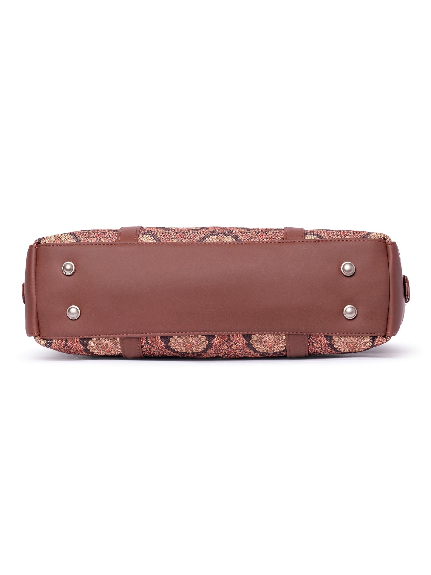 ZOUK Office Bag | Stylish Bags for Office Use | Laptop Bag 15.6 inch | Stylish Tote for Office Use | Purse for Women | Vegan Leather Handbag | Daily & Travel Use | Jodhpur Damask
