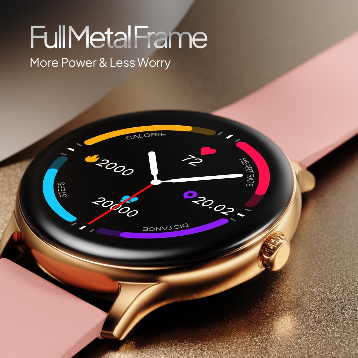 Fire-Boltt Phoenix Pro Smart Watch 1.39 inch Bluetooth Calling, AI Voice Assistant, Metal Body with 120+ Sports Modes, SpO2, Heart Rate Monitoring (Gold Pink)